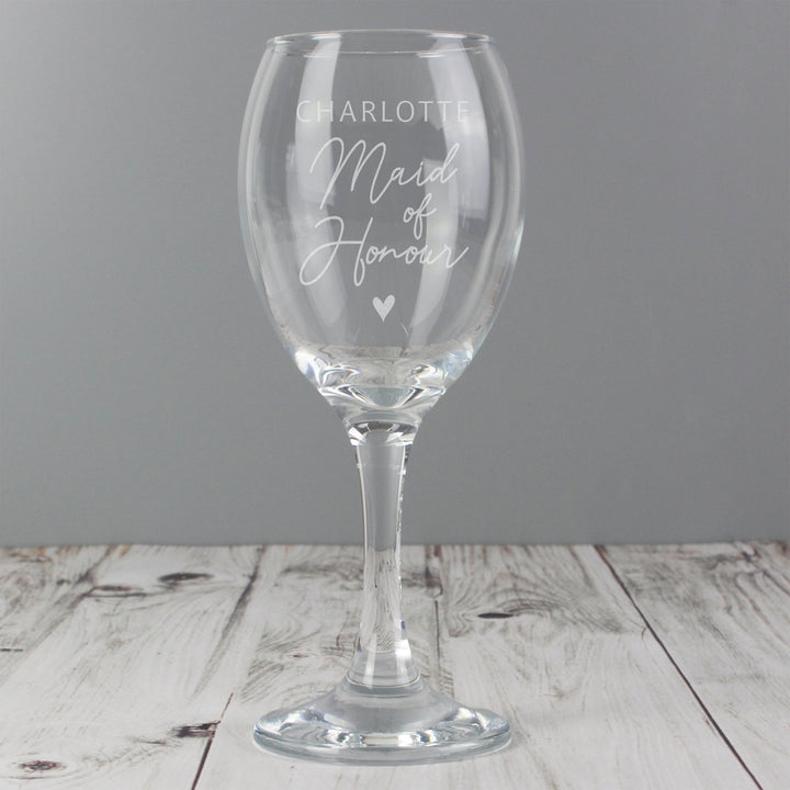 Buy Personalised Maid of Honour Wine Glass available now at www.giftsfinder.co.uk