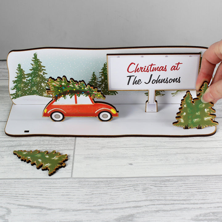 Personalised Make Your Own Driving Home For Christmas Wooden Scene Kit