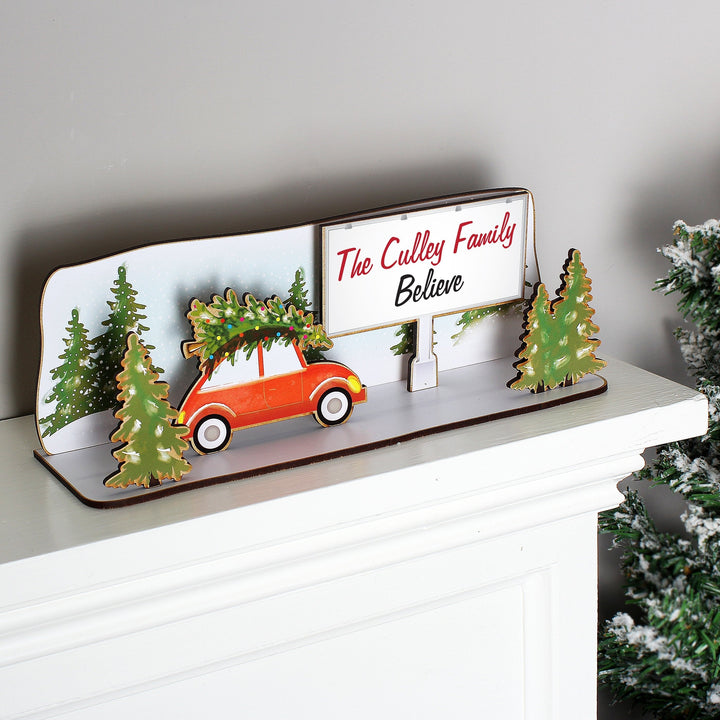 Personalised Make Your Own Driving Home For Christmas Wooden Scene Kit