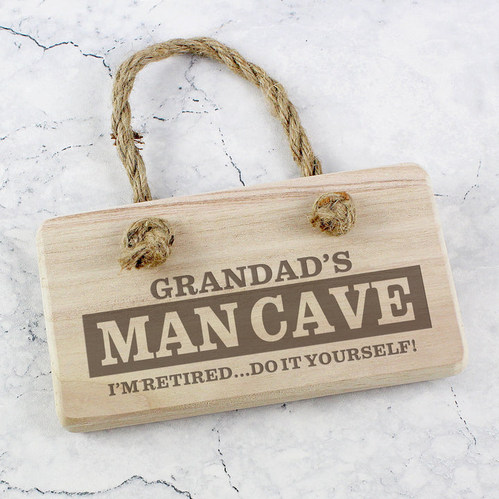 Buy Personalised MAN CAVE Wooden Sign available now at www.giftsfinder.co.uk