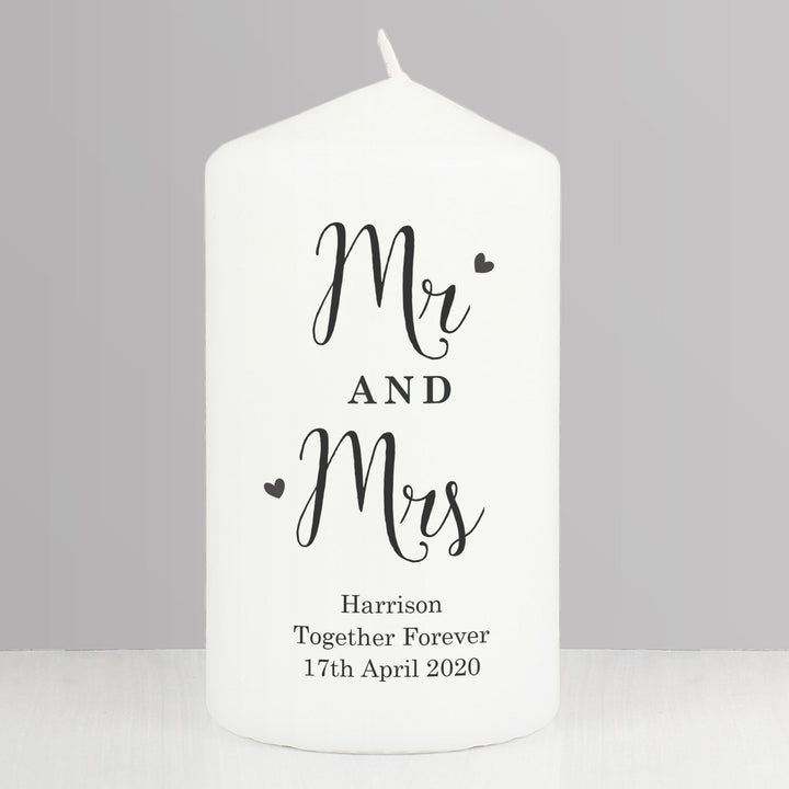 Buy Personalised Married Couple Pillar Candle available now at www.giftsfinder.co.uk