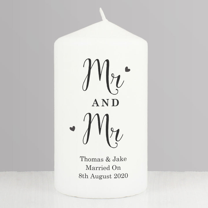 Buy Personalised Married Couple Pillar Candle available now at www.giftsfinder.co.uk