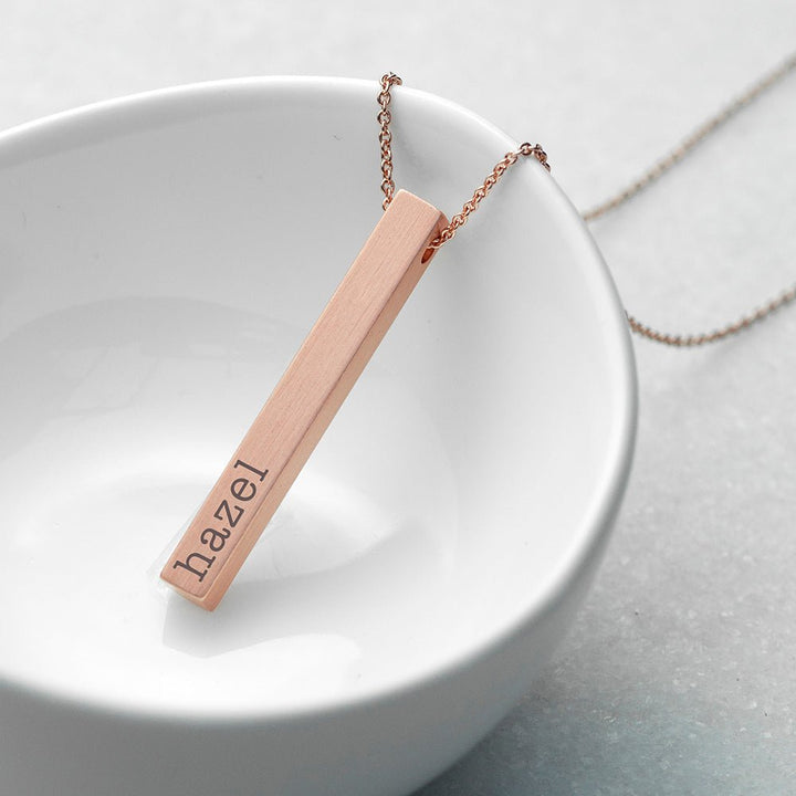 Buy Personalised Matte Vertical Bar Necklace from www.giftsfinder.co.uk