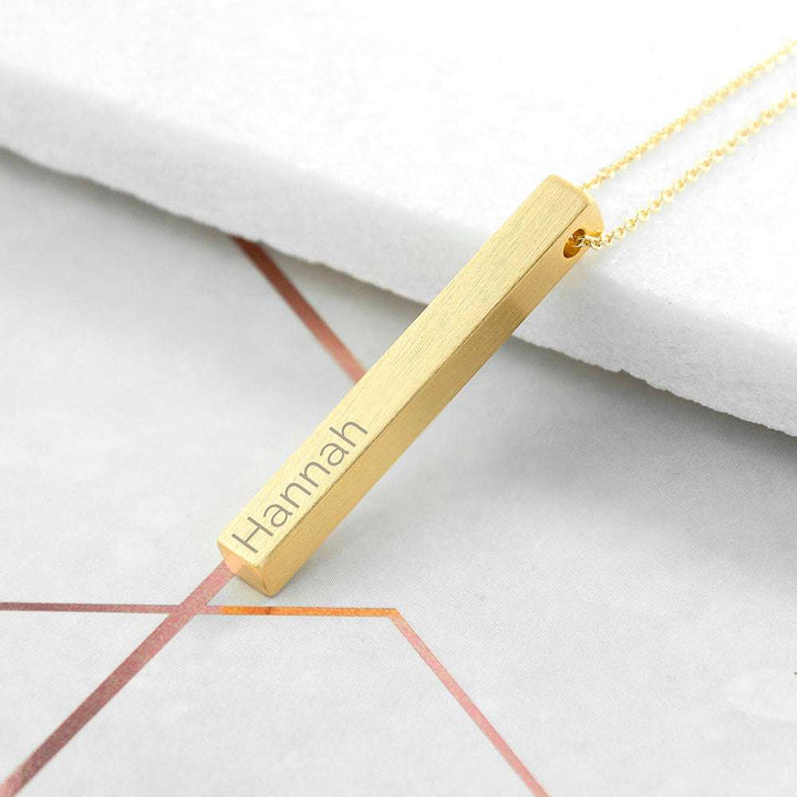 Buy Personalised Matte Vertical Bar Necklace from www.giftsfinder.co.uk