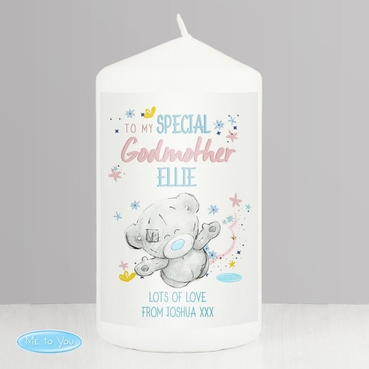 Buy Personalised Me to You Godmother Pillar Candle available now at www.giftsfinder.co.uk