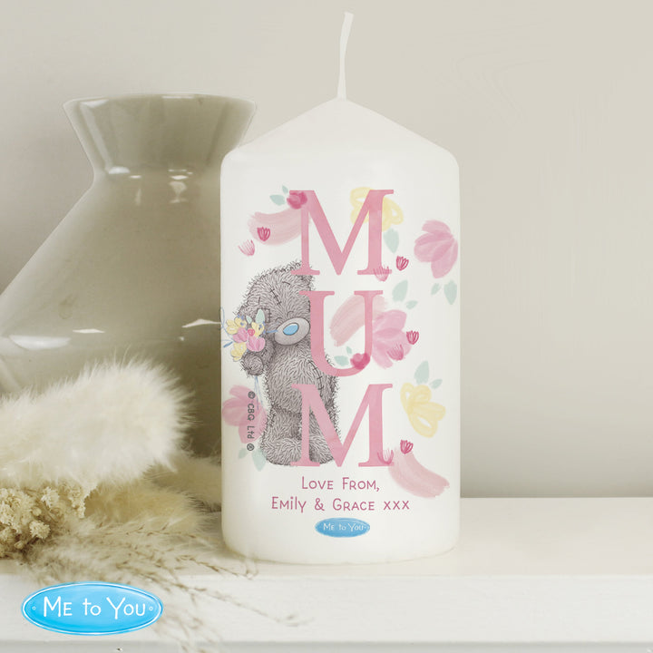 Buy Personalised Me to You MUM Pillar Candle available now at www.giftsfinder.co.uk