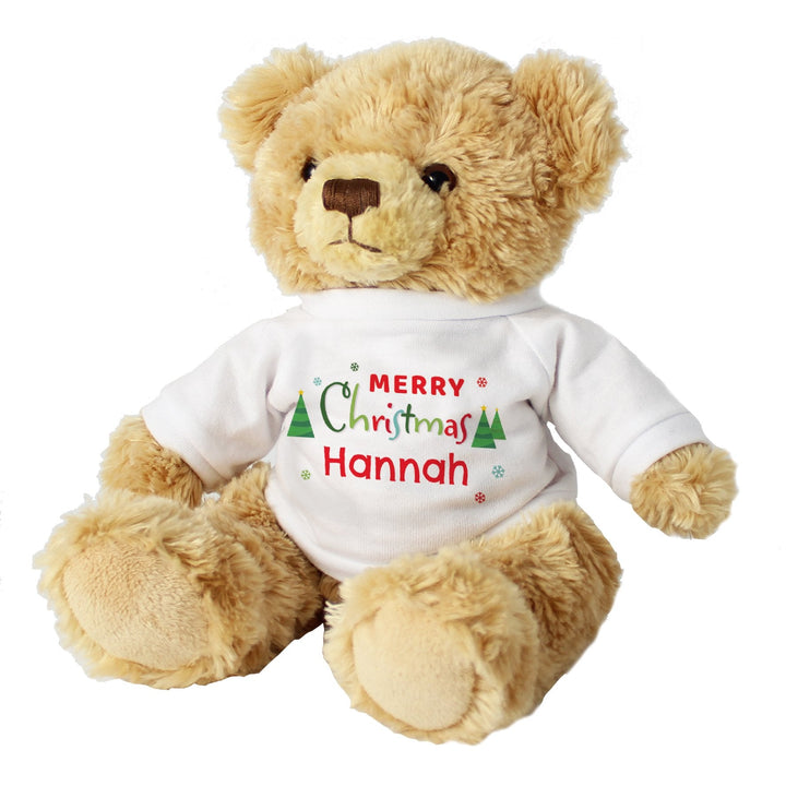 Buy Personalised Merry Christmas Teddy Bear available now at www.giftsfinder.co.uk