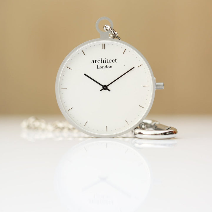 Buy Personalised Modern Pocket Watch Silver Handwriting Engraved from www.giftsfinder.co.uk