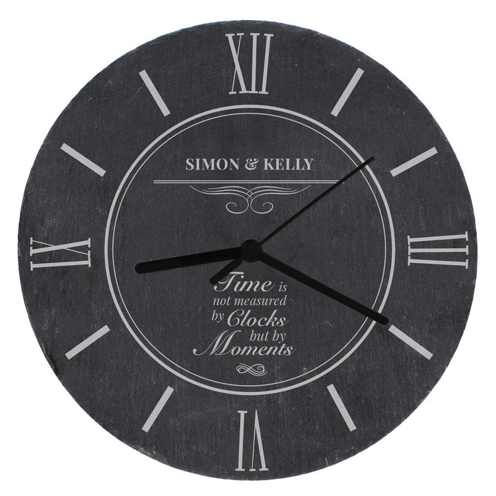 Buy Personalised Moments Slate Clock available now at www.giftsfinder.co.uk