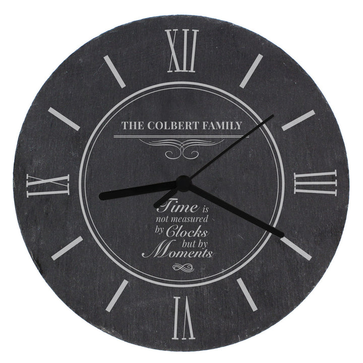 Buy Personalised Moments Slate Clock available now at www.giftsfinder.co.uk