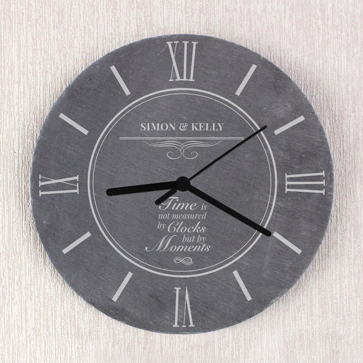 Buy Personalised Moments Slate Clock available now at www.giftsfinder.co.uk