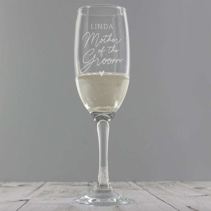 Buy Personalised Mother of the Groom Flute Glass available now at www.giftsfinder.co.uk