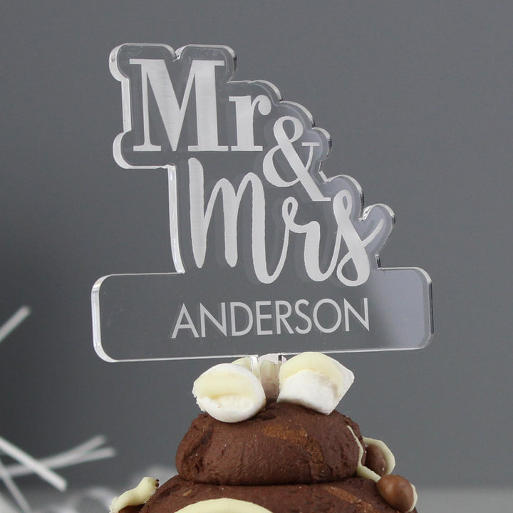 Personalised Mr & Mrs Acrylic Cake Topper