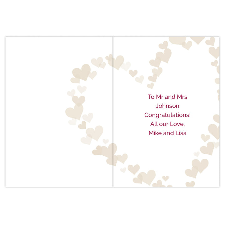 Personalised Mr & Mrs Confetti Hearts Wedding Card - part of the Gifts Finder Personalised Wedding Gifts collection