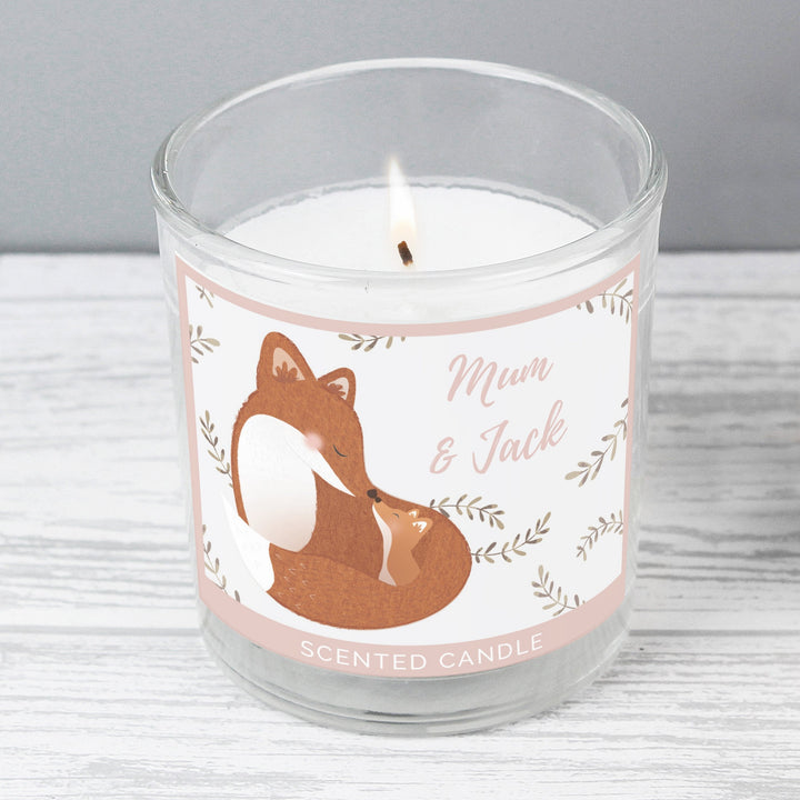 Personalised Mummy And Me Fox Scented Jar Candle - part of the Gifts Finder Personalised Jar Candles collection