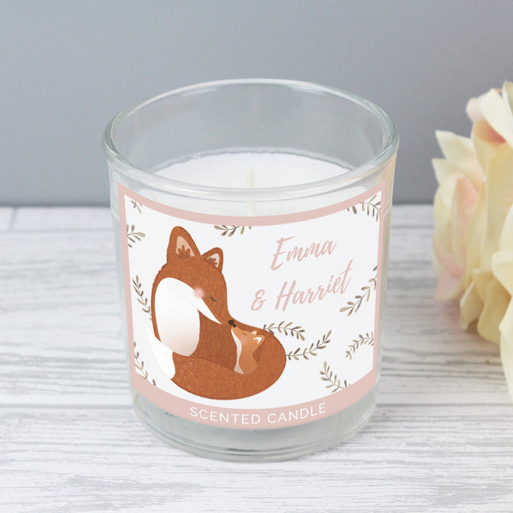 Personalised Mummy And Me Fox Scented Jar Candle - part of the Gifts Finder Personalised Jar Candles collection