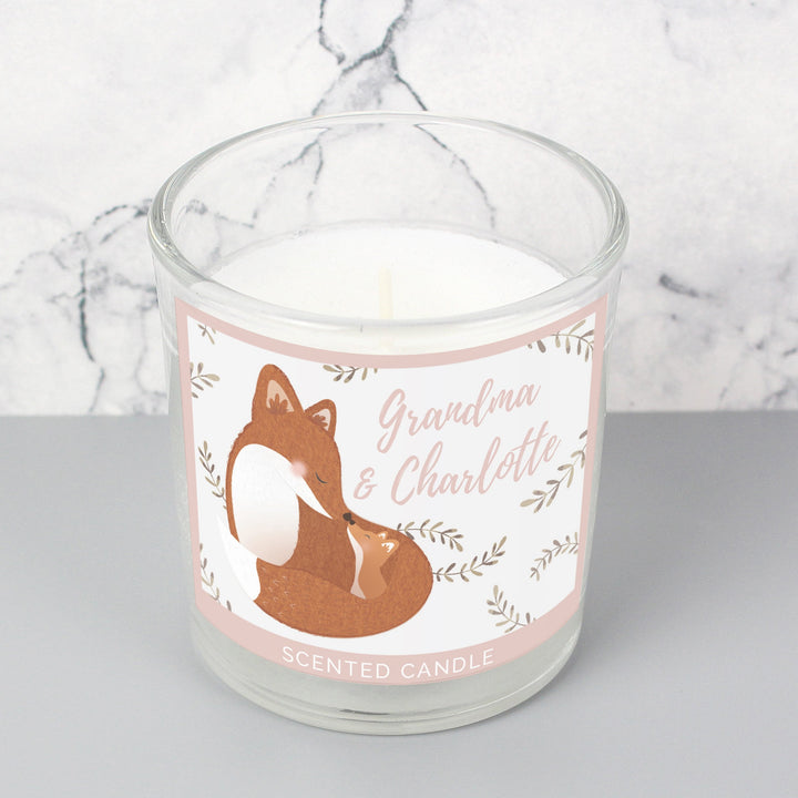 Personalised Mummy And Me Fox Scented Jar Candle - part of the Gifts Finder Personalised Jar Candles collection