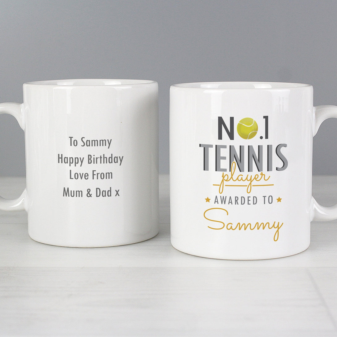 Personalised No.1 Tennis Player Mug - part of the Gifts Finder Personalised Mugs collection