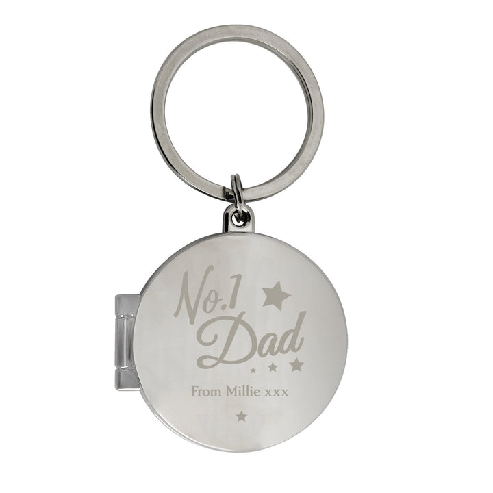 Buy Personalised No1 Dad Photo Keyring at www.giftsfinder.co.uk