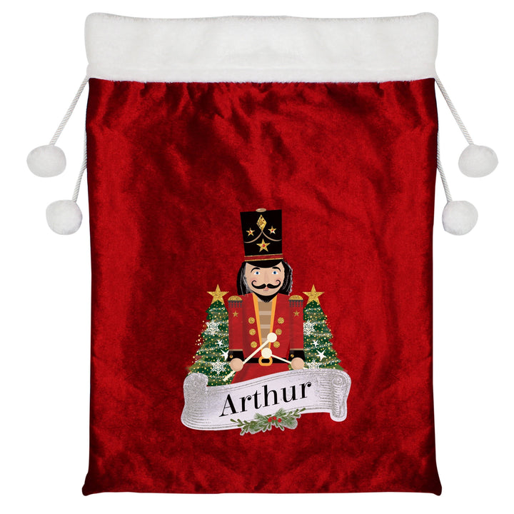 Buy Personalised Nutcracker Red Children's Christmas Sack at www.giftsfinder.co.uk