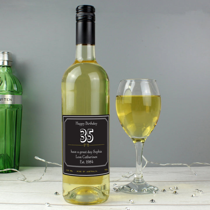 Personalised Ornate White Wine