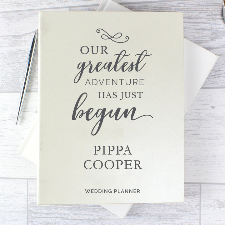 Personalised Our Greatest Adventure Wedding Planner - part of the Gifts Finder Personalised Wedding Planners collection