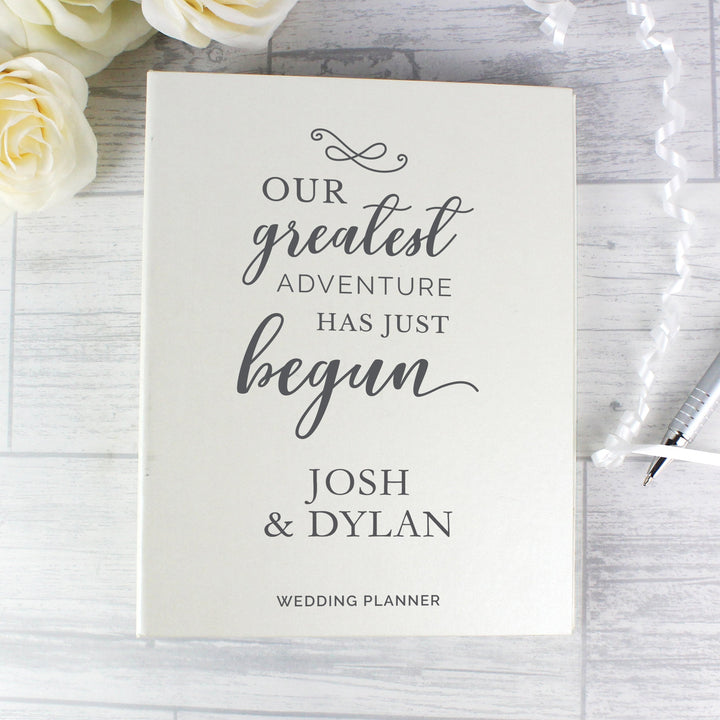 Buy Personalised Our Greatest Adventure Wedding Planner at www.giftsfinder.co.uk