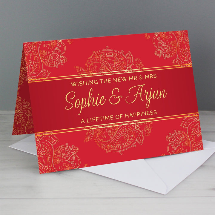 Buy Personalised Paisley Wedding Card at www.giftsfinder.co.uk