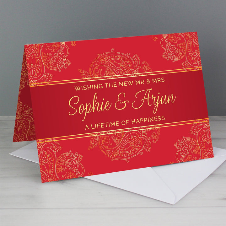 Buy Personalised Paisley Wedding Card at www.giftsfinder.co.uk