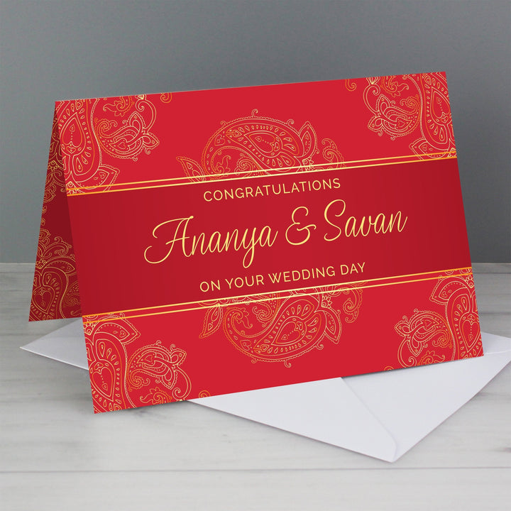 Buy Personalised Paisley Wedding Card at www.giftsfinder.co.uk