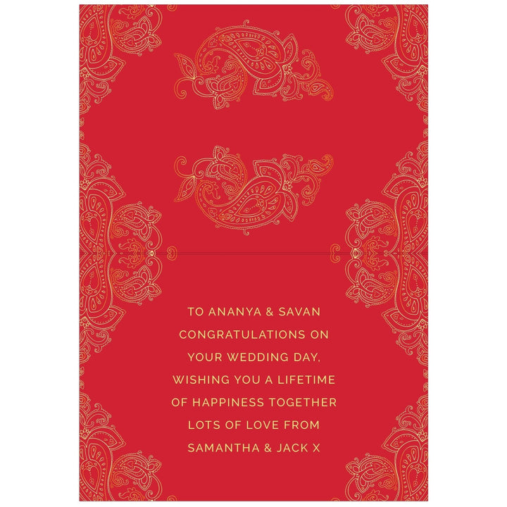 Buy Personalised Paisley Wedding Card at www.giftsfinder.co.uk