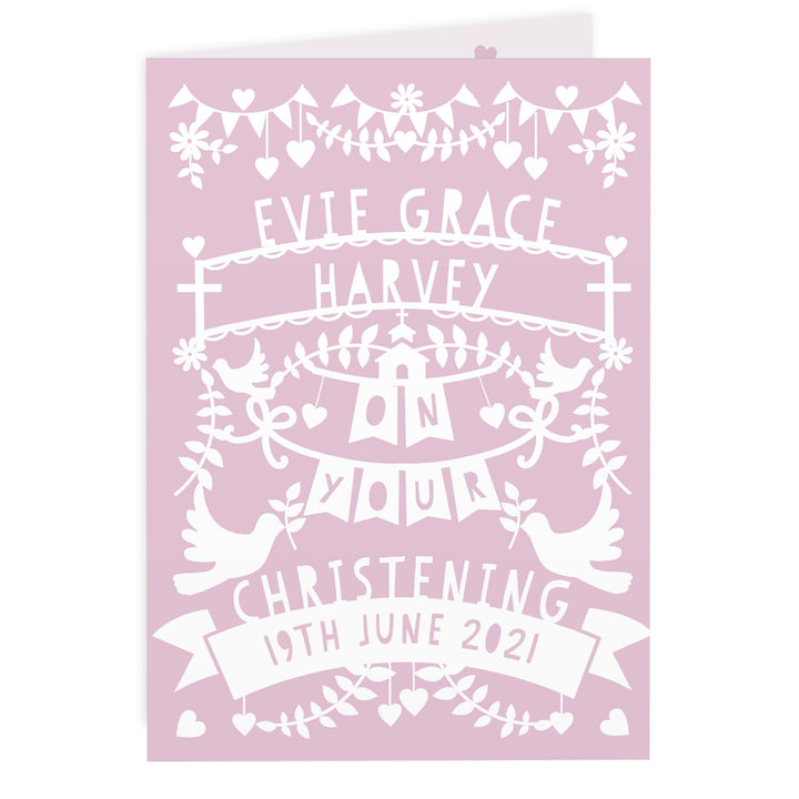 Buy Personalised Pink Papercut Style Card at www.giftsfinder.co.uk