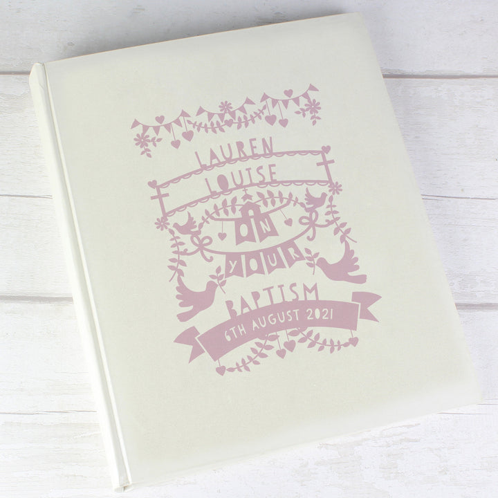 Buy Personalised Pink Papercut Style Photo Album at www.giftsfinder.co.uk