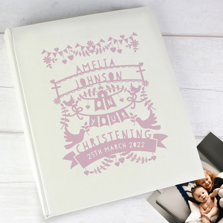 Buy Personalised Pink Papercut Style Photo Album at www.giftsfinder.co.uk