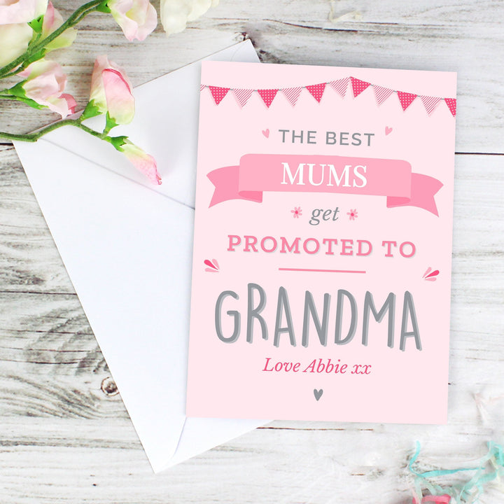 Buy Personalised Pink Promoted to Card at www.giftsfinder.co.uk