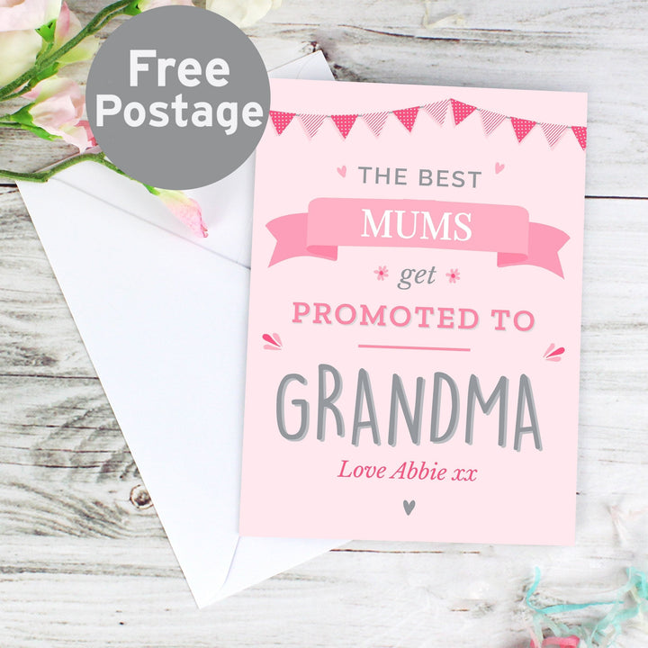 Buy Personalised Pink Promoted to Card at www.giftsfinder.co.uk