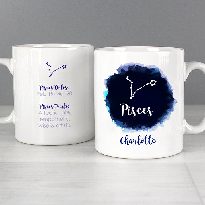 Personalised Pisces Zodiac Star Sign Mug (February 19th - March 20th)