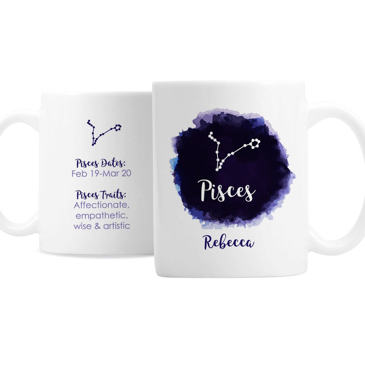 Personalised Pisces Zodiac Star Sign Mug (February 19th - March 20th)