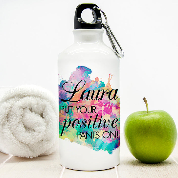 Personalised Positive Pants Water Bottle in gift category Personalised Water Bottles