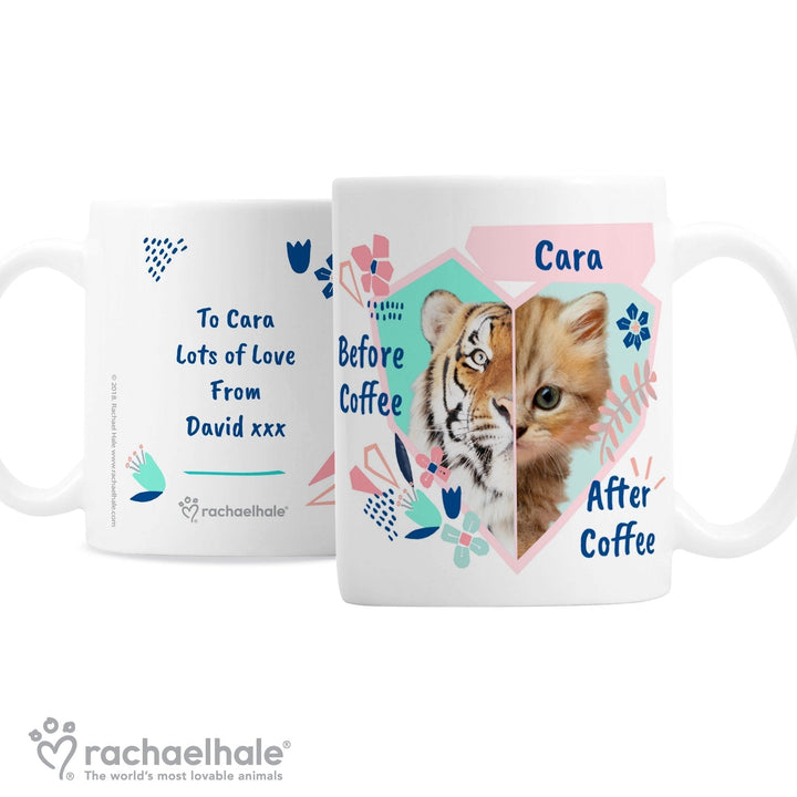 Buy Personalised Rachael Hale 'Before Coffee/After Coffee' Cat Mug at www.giftsfinder.co.uk