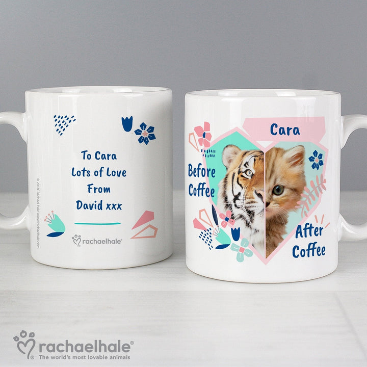 Buy Personalised Rachael Hale 'Before Coffee/After Coffee' Cat Mug at www.giftsfinder.co.uk