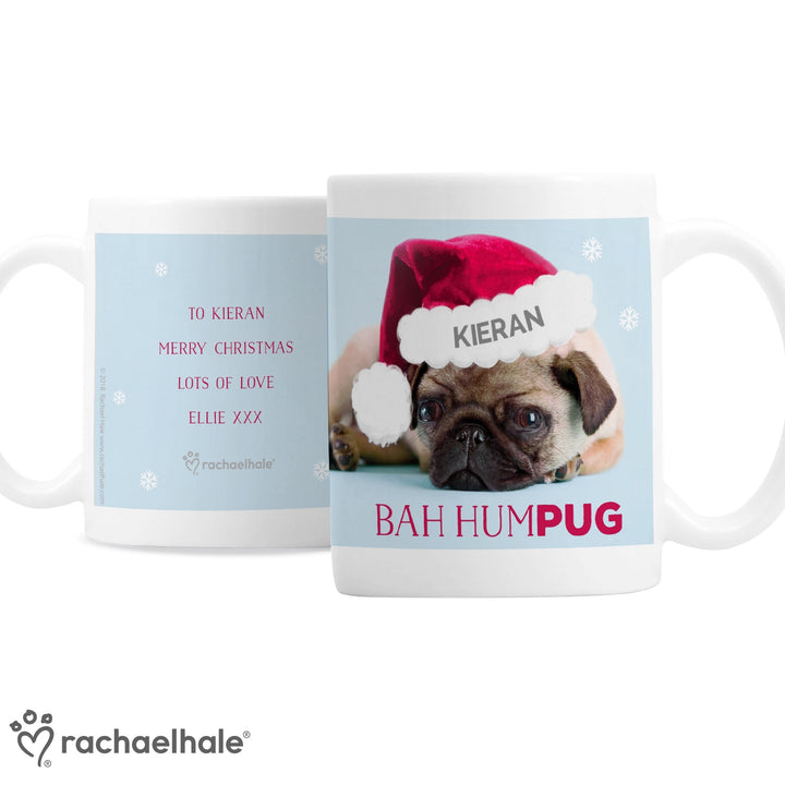 Personalised Rachael Hale Christmas Bah Hum Pug Mug in gift category 