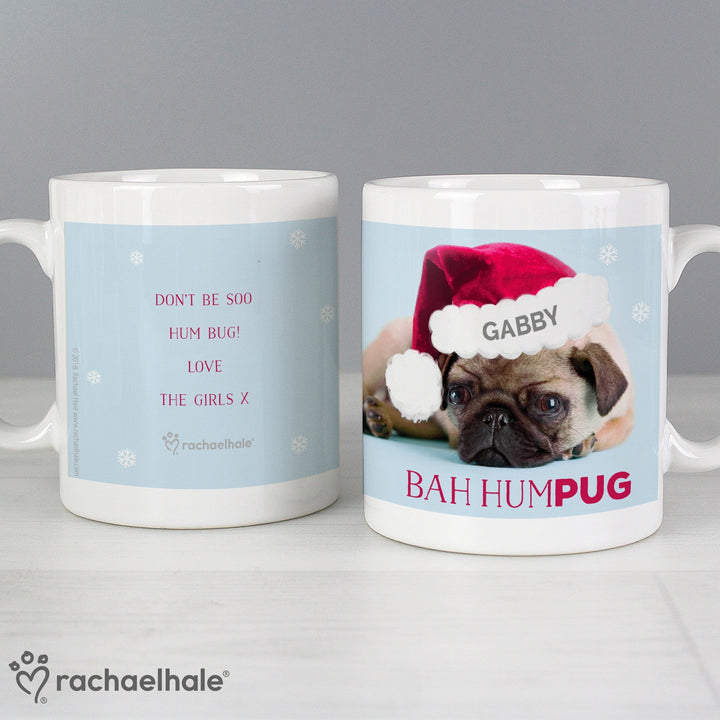 Personalised Rachael Hale Christmas Bah Hum Pug Mug in gift category 