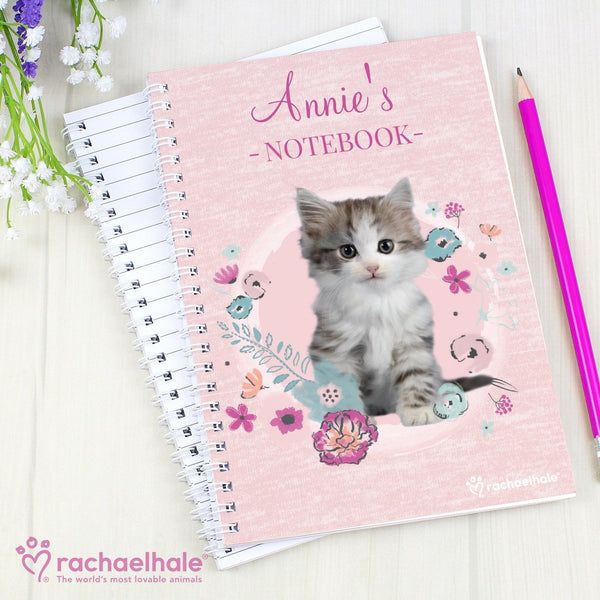 Personalised Rachael Hale Cute Kitten A5 Notebook in gift category Personalised Notebooks