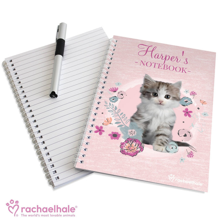 Personalised Rachael Hale Cute Kitten A5 Notebook in gift category 