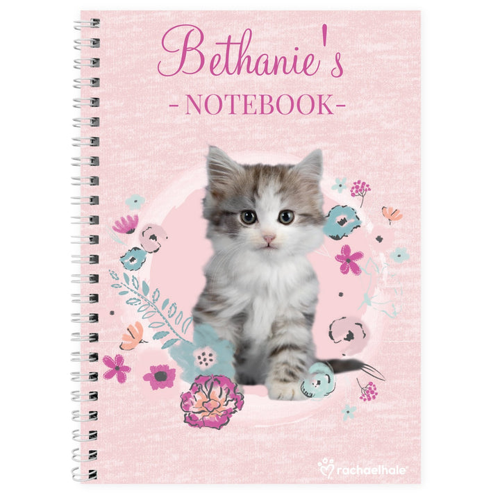 Personalised Rachael Hale Cute Kitten A5 Notebook in gift category 