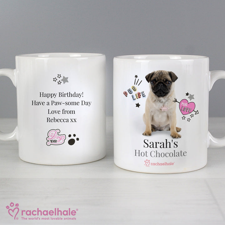 Personalised Rachael Hale Doodle Pug Mug in gift category 