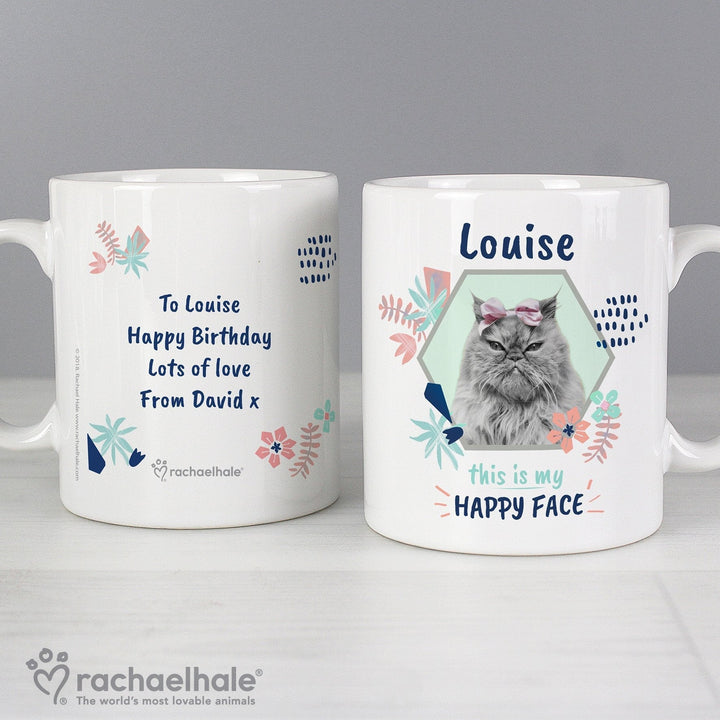 Buy Personalised Rachael Hale 'Happy Face' Cat Mug at www.giftsfinder.co.uk