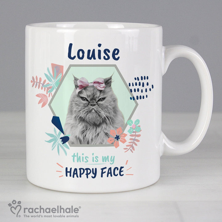 Buy Personalised Rachael Hale 'Happy Face' Cat Mug at www.giftsfinder.co.uk