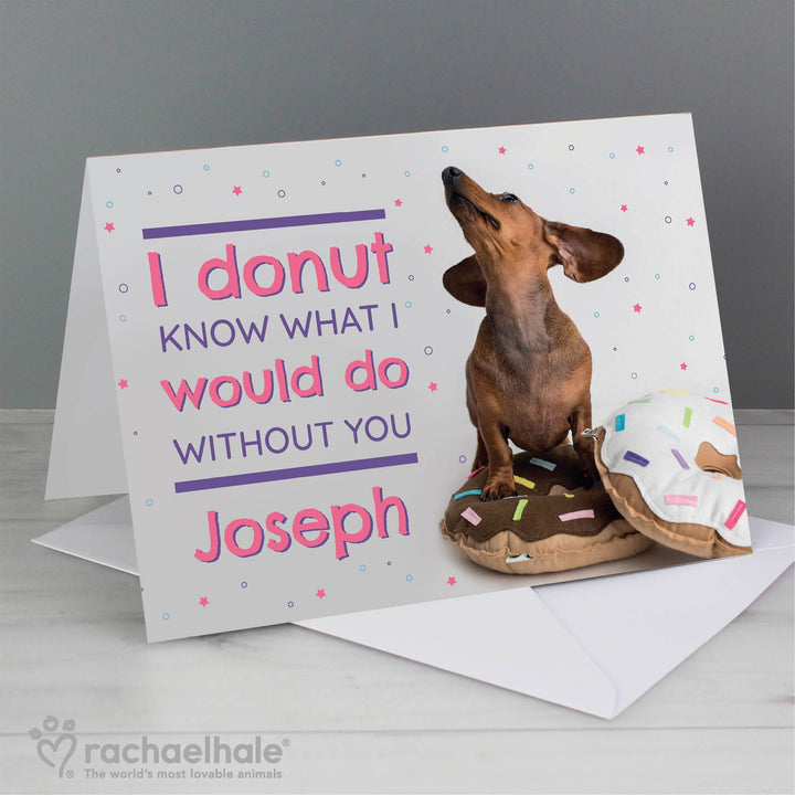 Buy Personalised Rachael Hale 'I Donut Know' Card at www.giftsfinder.co.uk